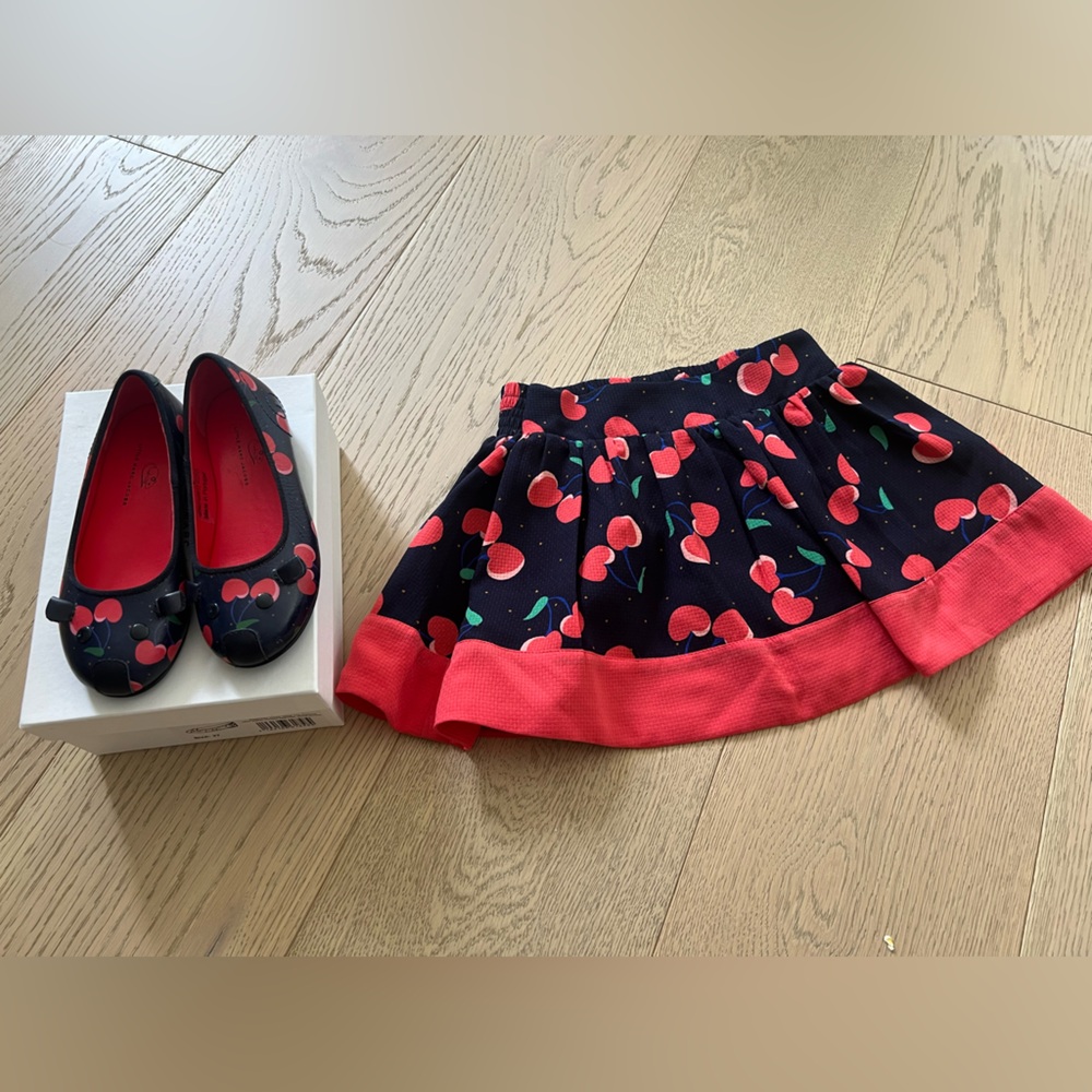 Little Marc Jacobs Girls Cherry Skirt with the Matching Shoes